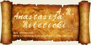 Anastasija Mileticki vizit kartica